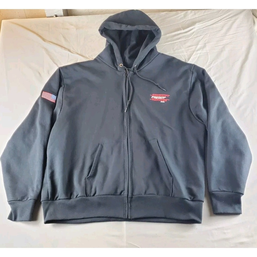 Vintage Camber Hoodie Mens 3XL Black Full Zip Heavyweight Thermal Lined Usa Logo